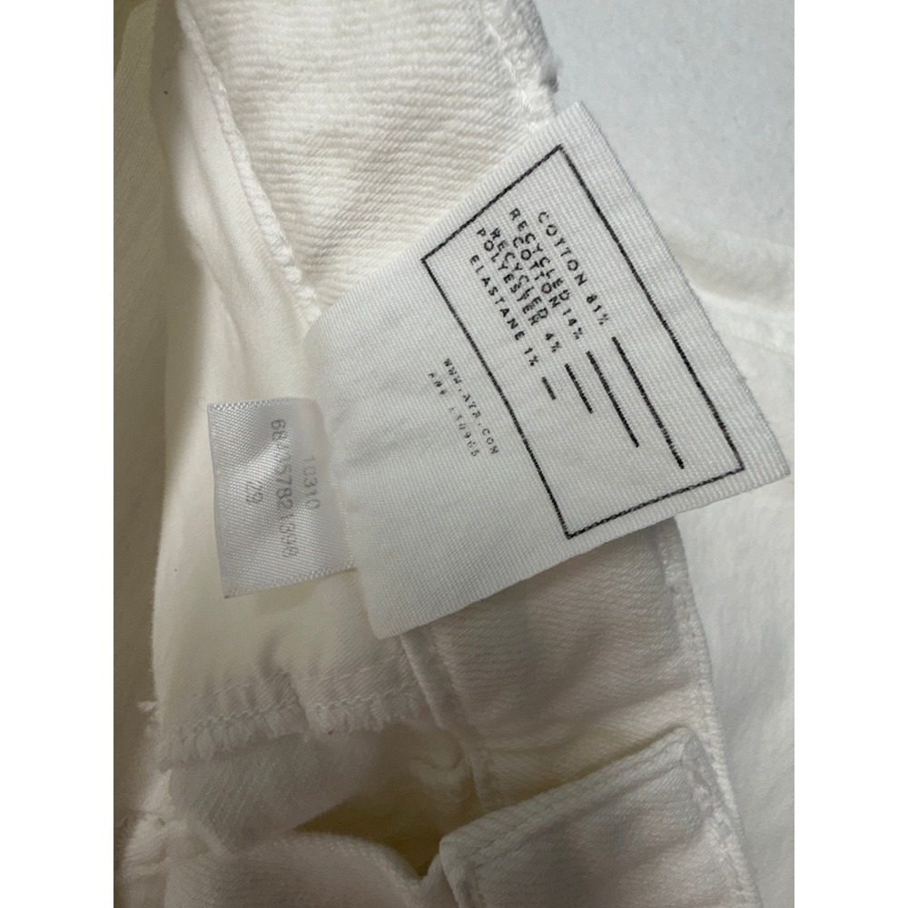 AYR The Beat High Rise Tapered Wide Leg Jeans White Denim 29 Made in USA - Picture 5 of 10